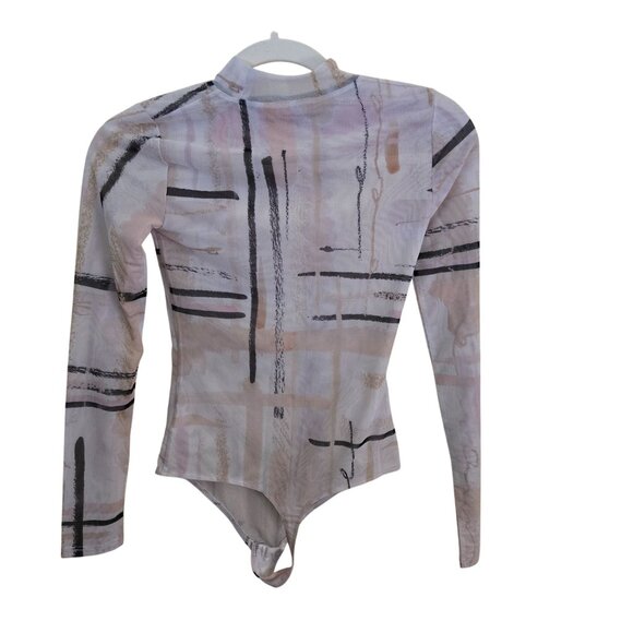 Aritzia Babaton Parlay Bodysuit Mockneck Sheer snap Closure Size XS - Picture 3 of 8